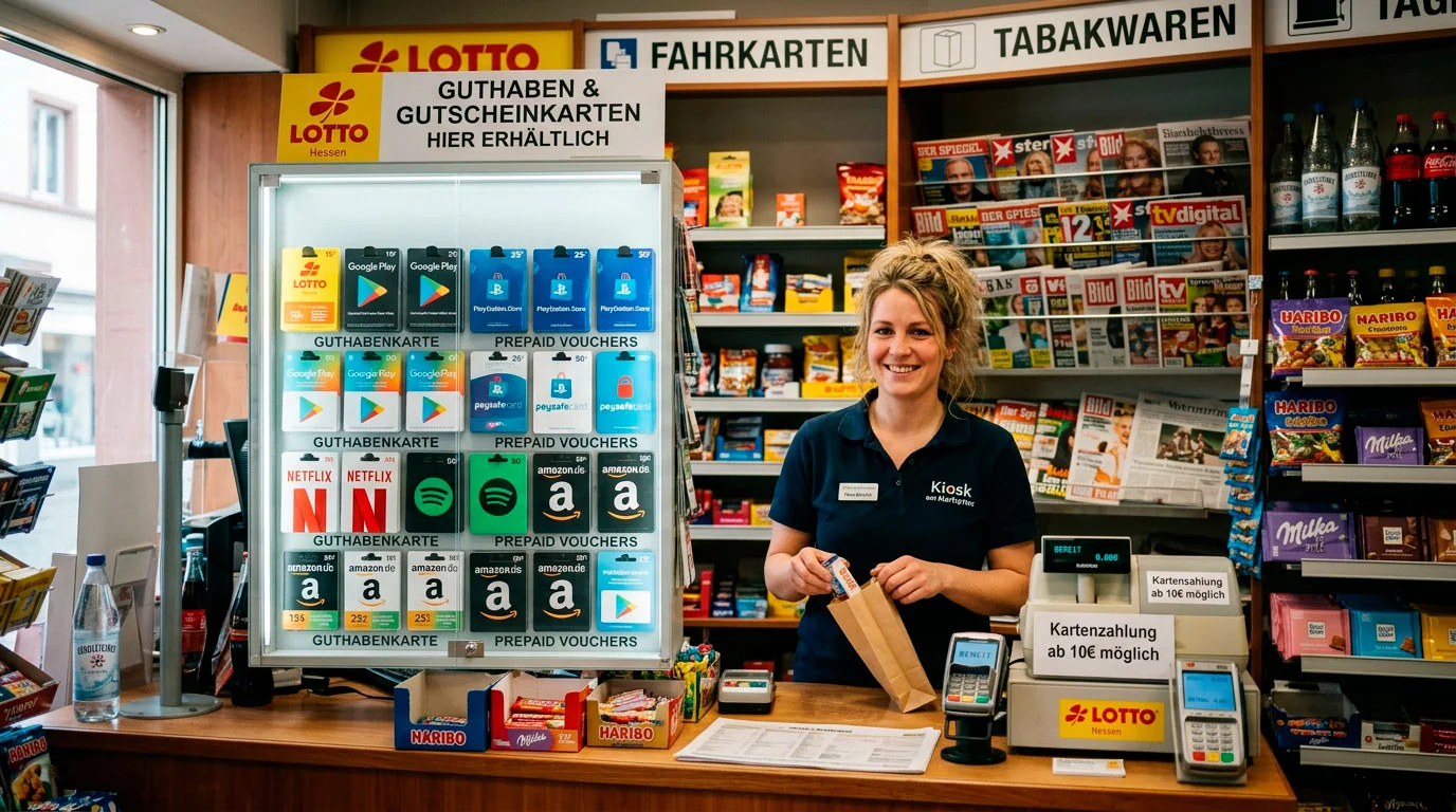 Paysafecard Prepaid-Voucher an einer Verkaufsstelle erwerben